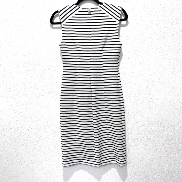Tommy Hilfiger Black and White Sheath Midi Dress 2 - Picture 6 of 7